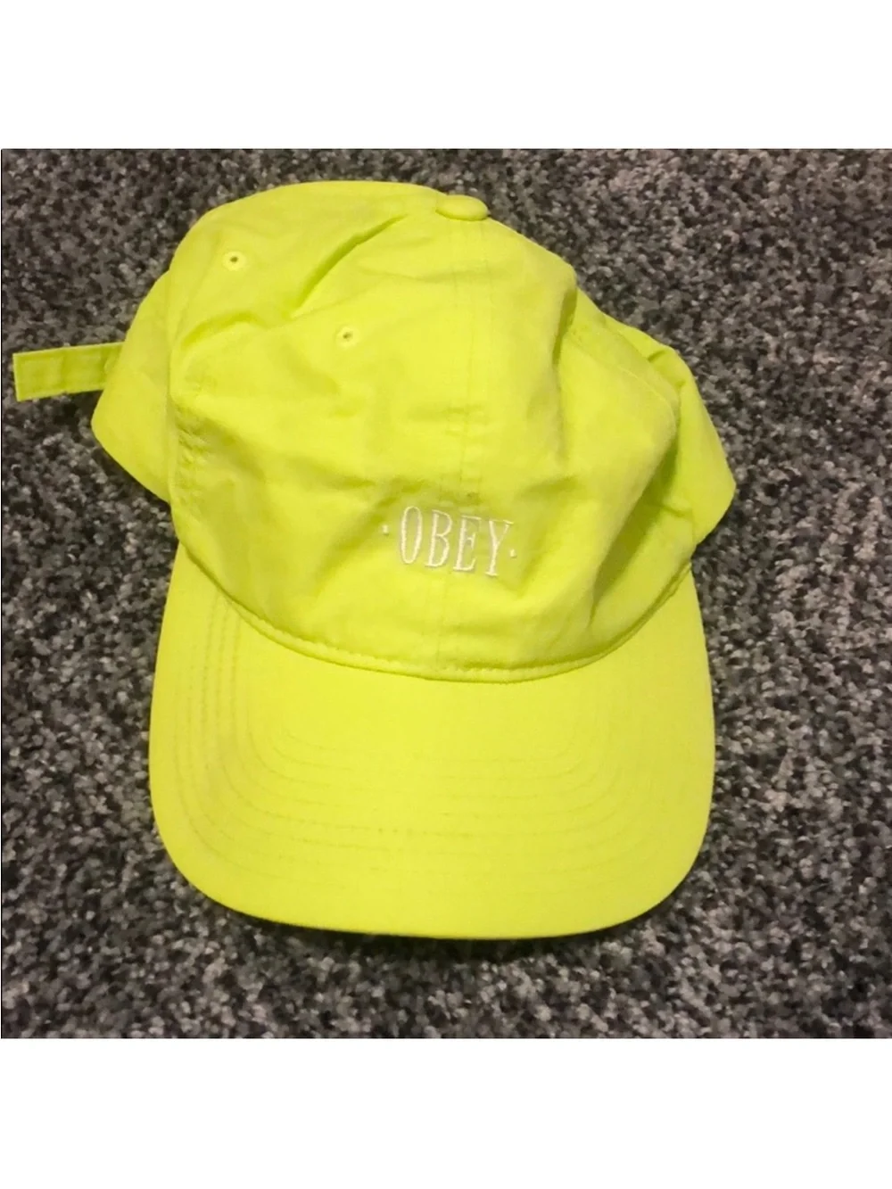 OBEY Neon Lime Yellow Nylon Cap - Picture 1 of 3